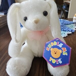 VTG 10" Cuddle Me By Kellytoys 2002 White Pink Bow W/Tag